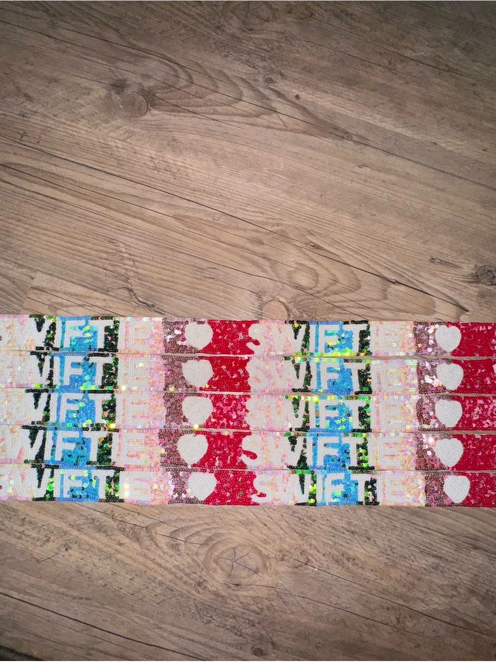 Sequin 'SWIFTIE” Multicolor Ombré Lovers Era Beaded Purse Strap